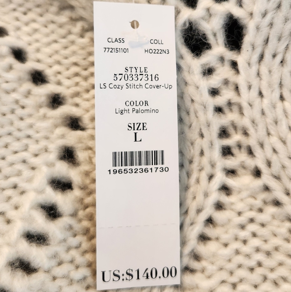 WHBM LS Cozy Stitch Cover-Up Ivory - NWT - Picture 8 of 10